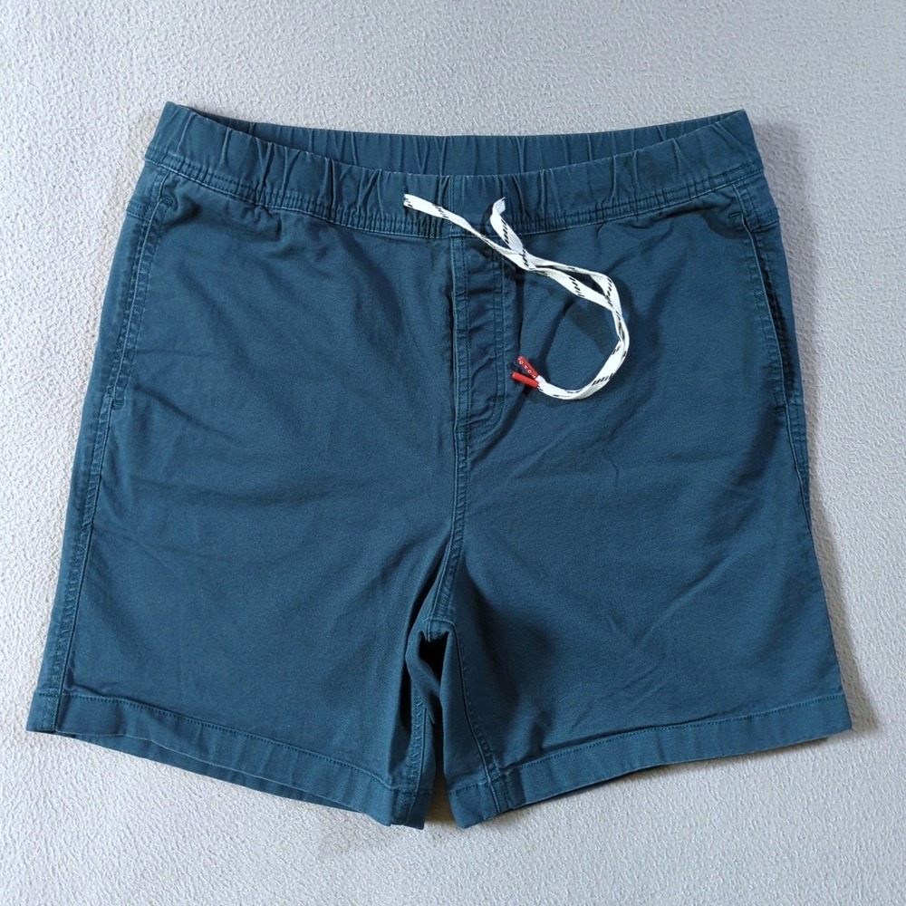 Topo Designs Dirt Shorts Mens XL Blue Organic Cotton Stretch Hiking Casual